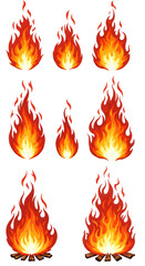 Flame Animation Pixel Art Game Fire Effect Transparent Backgrounds