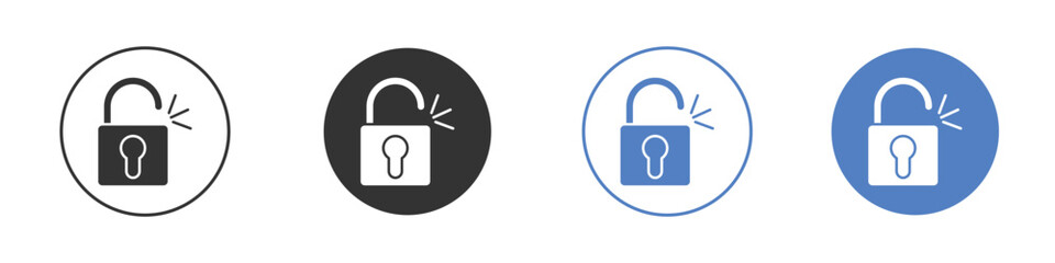 Unlock icon vector, Symbol, logo illustrations