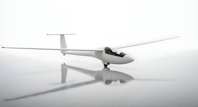 Modern glider on white background with sleek wings and cockpit reflection.









 - Powered by Adobe