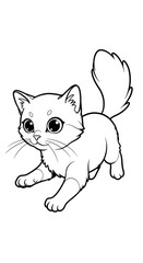 Obraz premium Cute Cat Kitten Illustration With Transparent Background Isolated Playful