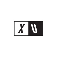 XU Alphabet Unique Simple Bold Initial Alphabet Vector Monogram Logo Design
