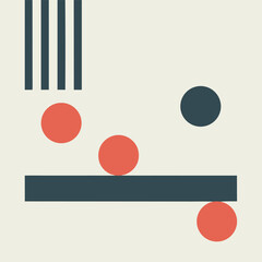 Geometric composition of abstract shapes in earth tone colors and minimalist style