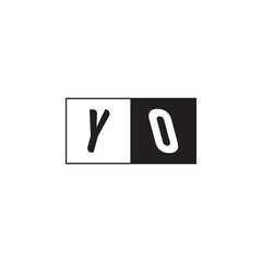 YO Alphabet Unique Simple Bold Initial Alphabet Vector Monogram Logo Design