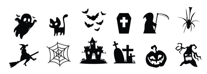 collection happy Halloween icons