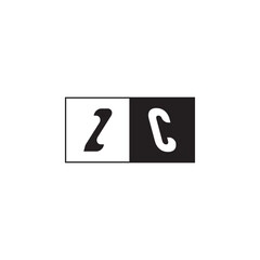 ZC Alphabet Unique Simple Bold Initial Alphabet Vector Monogram Logo Design