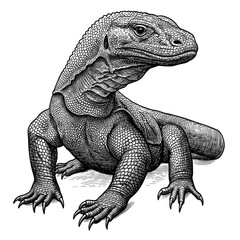 Detailed Illustration of Scaled Reptile Lizard with Transparent Background