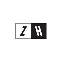 ZH Alphabet Unique Simple Bold Initial Alphabet Vector Monogram Logo Design