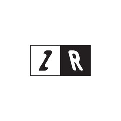 ZR Alphabet Unique Simple Bold Initial Alphabet Vector Monogram Logo Design