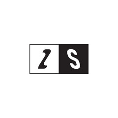 ZS Alphabet Unique Simple Bold Initial Alphabet Vector Monogram Logo Design