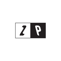 ZP Alphabet Unique Simple Bold Initial Alphabet Vector Monogram Logo Design