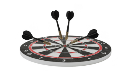 Dartboard Illustration Black Darts Arrows Accurate Target Aim Game Sport