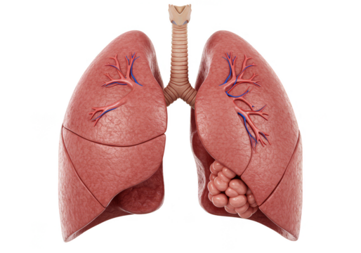 Detailed 3D Rendering Human Lungs Anatomy Organ Respiratory System