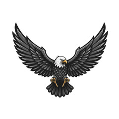 Obraz premium Detailed Pixel Art Illustration of Eagle with Open Wings Transparent