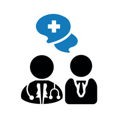 Obraz premium Doctor patient consultation icon.
