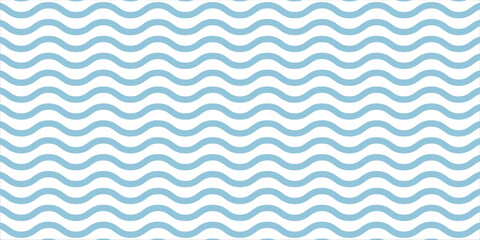 Blue and beige diagonal wavy lines seamless pattern. Simple vector abstract liquid stripes background. Funky groovy texture with diagonal waves, fluid shapes, flow. Stylish repeated decorative design