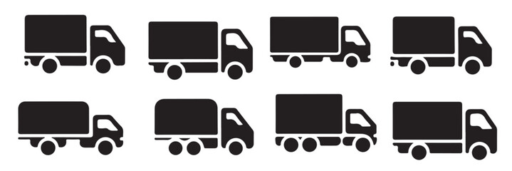 collection trucks white background