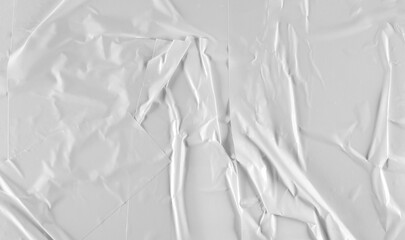  wrinkled poster template, mockup of glued paper background and texture