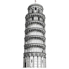 Illustration Leaning Tower of Pisa Italy Landmark Architecture Building