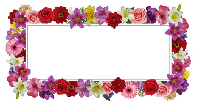 Floral Flower Frame Transparent Background Decoration for Wedding