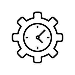 setting time clock line art icon vector illustration