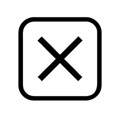 line art close button icon vector illustration