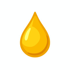 Yellow drop icon isolated on white background