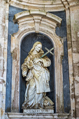 Interior of the Mafra National Palace, Convent and Basilica. Baroque architecture at Mafra north of Lisbon in Portugal.