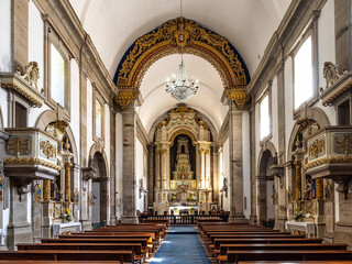 Interior of the church at Santuario de Nossa Senhora da Peneda in northern Portugal