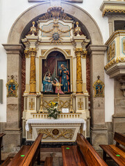 Interior of the church at Santuario de Nossa Senhora da Peneda in northern Portugal