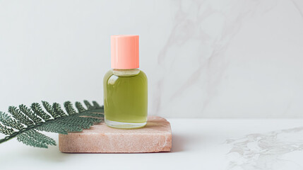 Naklejka premium Green eucalyptus branch with beautiful shadows on empty light grey background. Backdrop for product presentation. Beauty cosmetic advertising display mockup. Minimal still life. Front view