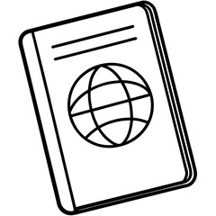 Minimal Passport & Stamp Line Icon