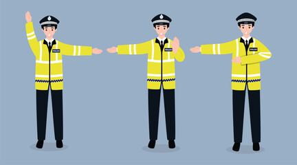 Traffic Police Officer Directing Vehicles with any gesture
