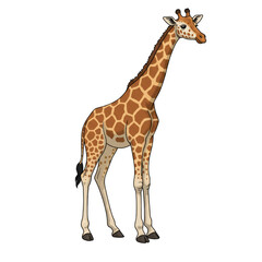 Obraz premium Illustration of a Tall Spotted Giraffe with a Long Neck Animal
