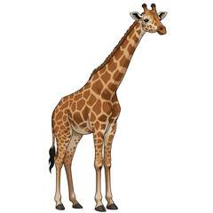 Fototapeta premium Illustration of a Tall Giraffe with Brown Spots Isolated on Transparent