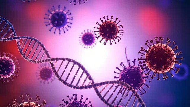 Virus dna model 3 d illustration