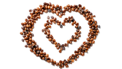  A heart shape made coffee beans.