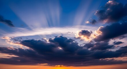 Fototapeta premium Radiant Sky With Sunbeams