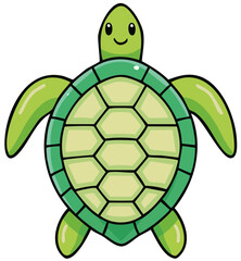 Obraz premium Whimsical Sea Turtle - Marine Life Illustration 