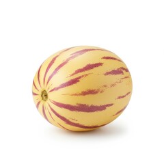 Fototapeta premium single whole pepino melon (pera meloa) placed in center of pure white background