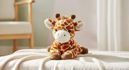 Stuffed Giraffe On Blanket