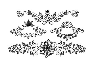 Hand drawn wedding ornaments collection
