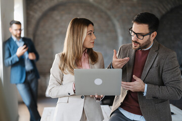 Group of business people working in office