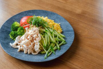 Healthy Japanese-style Colorful Salad Plate with Egg and Vegetables / 彩り豊かな和風サラダプレート
