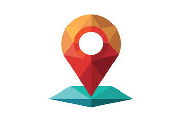 Location Pin Low Poly Vector Geometric Style Polygonal Icon Illustration