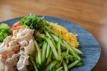 Healthy Japanese-style Colorful Salad Plate with Egg and Vegetables / 彩り豊かな和風サラダプレート
