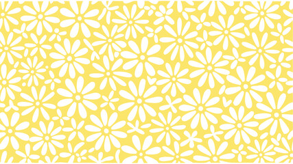 Fototapeta premium Oversized Daisy Blooms In Clean Vector - Botanical Seamless Vector