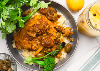 Moroccan lemon olive chicken