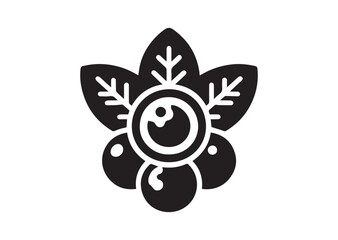 A Blueberry fruit Black vector Design