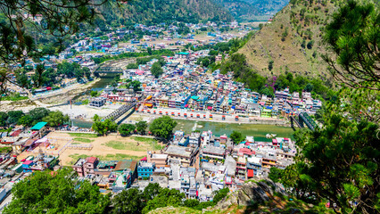Bageshwar town situated at the confluence of rivers Saryu and Gomti in Uttarakhand, India