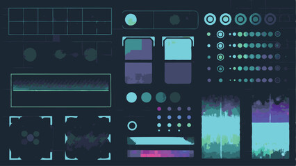 Obraz premium Smartwatch Ui Mockup With Layered Panels - Botanical Seamless Vector